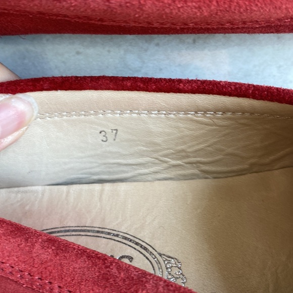 Tod's Red Gommino suede loafers size 37 - Picture 4 of 6